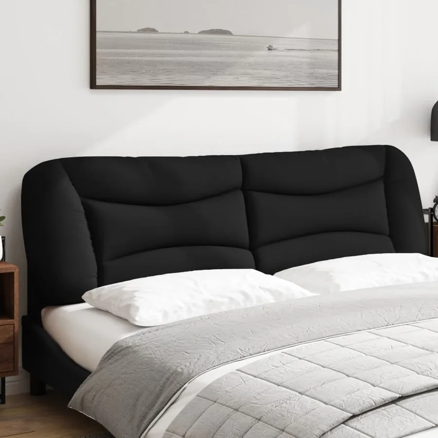 Coussin de tête de lit Hvar noir 180 cm tissu - 3