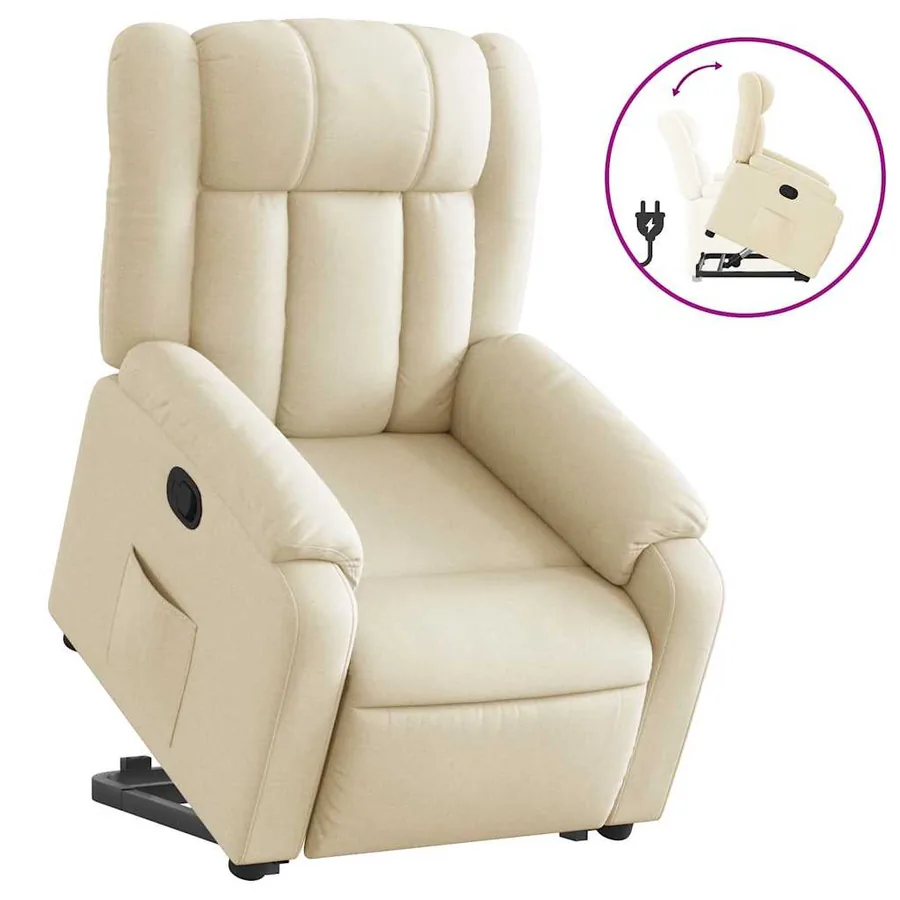 Fauteuil inclinable Crème Tissu - 2