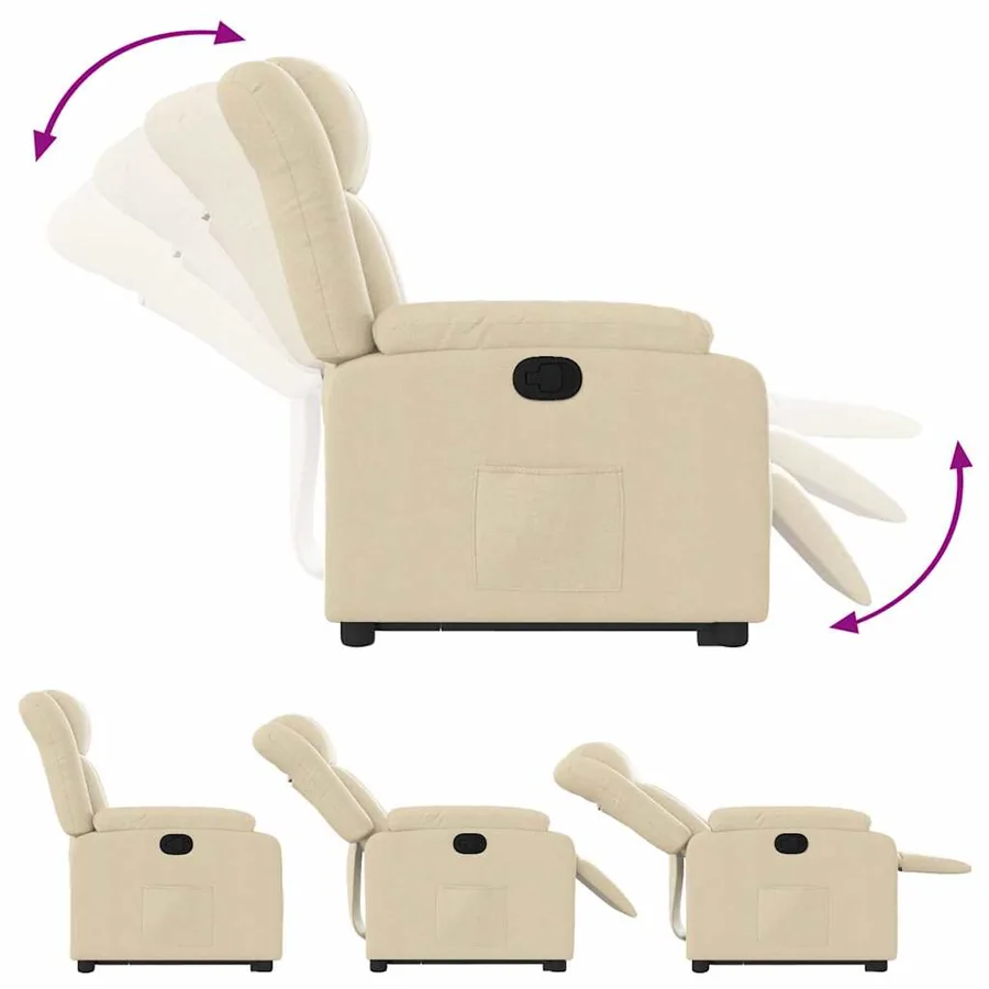 Fauteuil inclinable Crème Tissu - 7