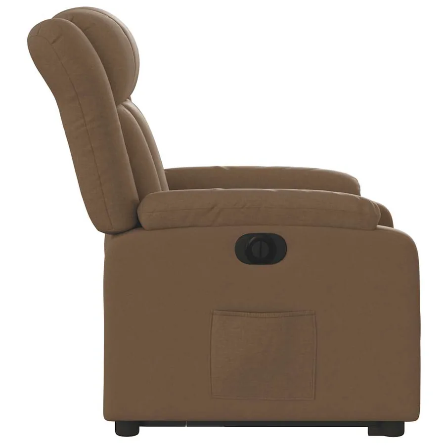Fauteuil inclinable électrique marron tissu - 10