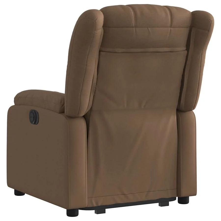 Fauteuil inclinable électrique marron tissu - 5