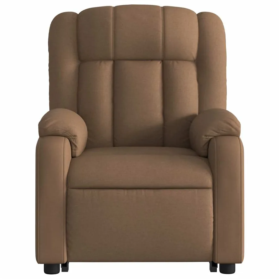 Fauteuil inclinable électrique marron tissu - 9