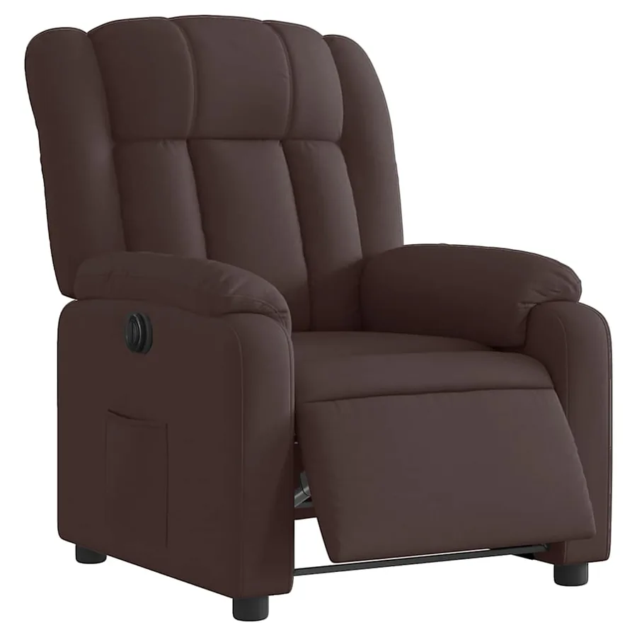 Fauteuil inclinable électrique Marron foncé Tissu - 3