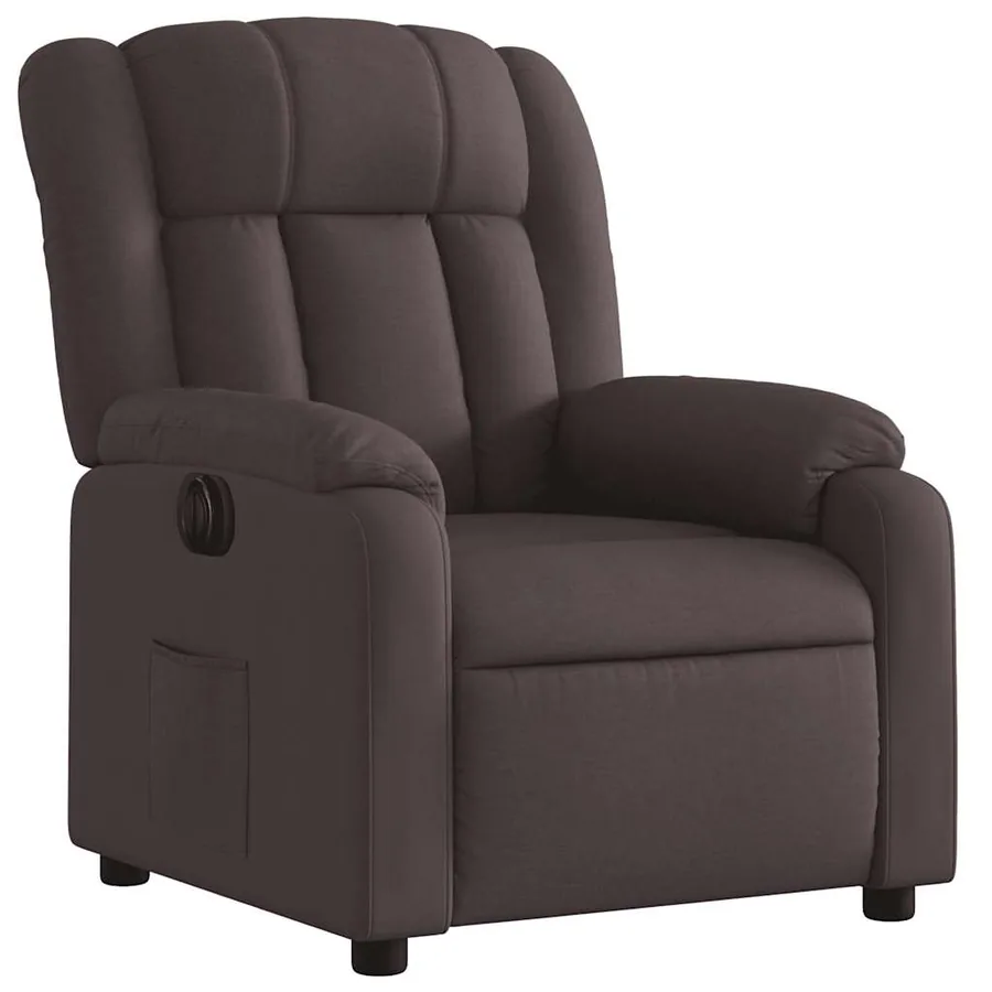 Fauteuil inclinable électrique Marron foncé Tissu - 4