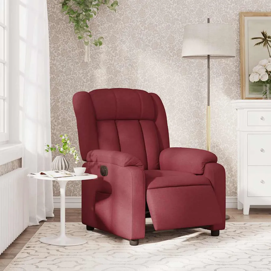 Fauteuil inclinable électrique Rouge bordeaux Tissu - 16