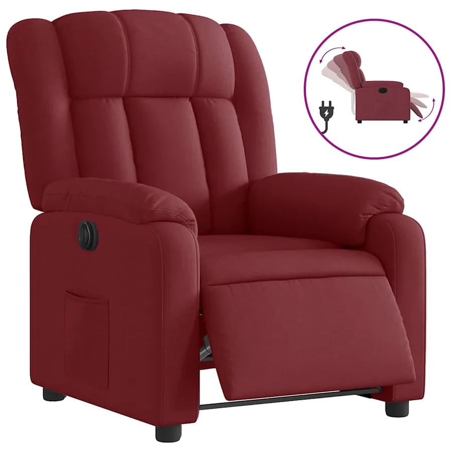 Fauteuil inclinable électrique Rouge bordeaux Tissu - 2