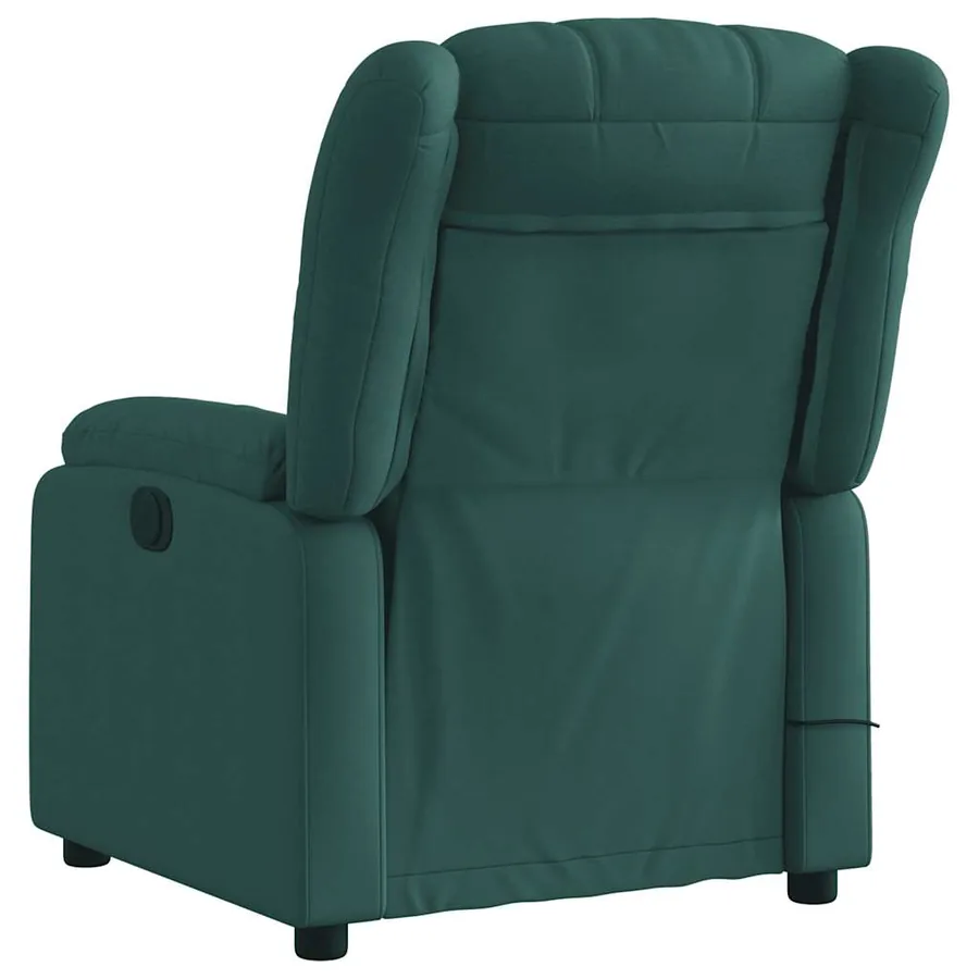 Fauteuil de massage inclinable électrique Vert foncé Tissu - 5