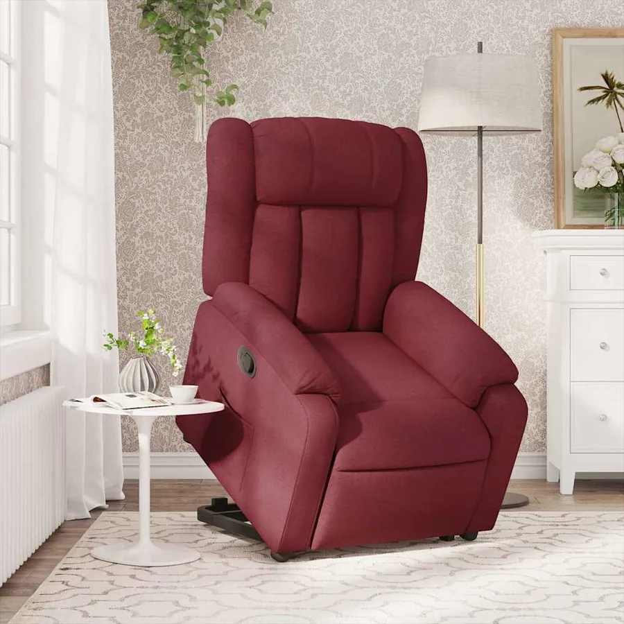 Fauteuil inclinable rouge bordeaux tissu - 16
