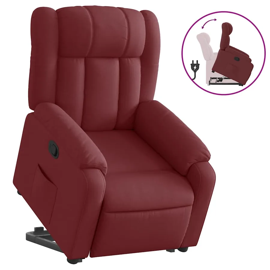 Fauteuil inclinable rouge bordeaux tissu - 2