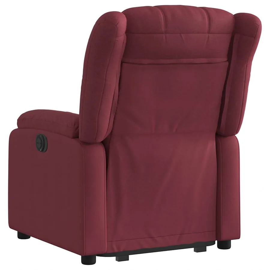 Fauteuil inclinable rouge bordeaux tissu - 5