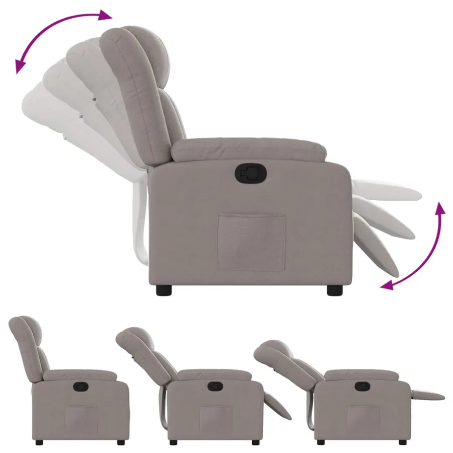 Fauteuil inclinable Taupe Tissu - 4