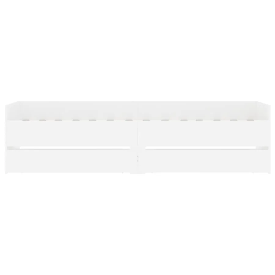 Cadre de lit avec tiroirs sans matelas blanc 100x200 cm - 6
