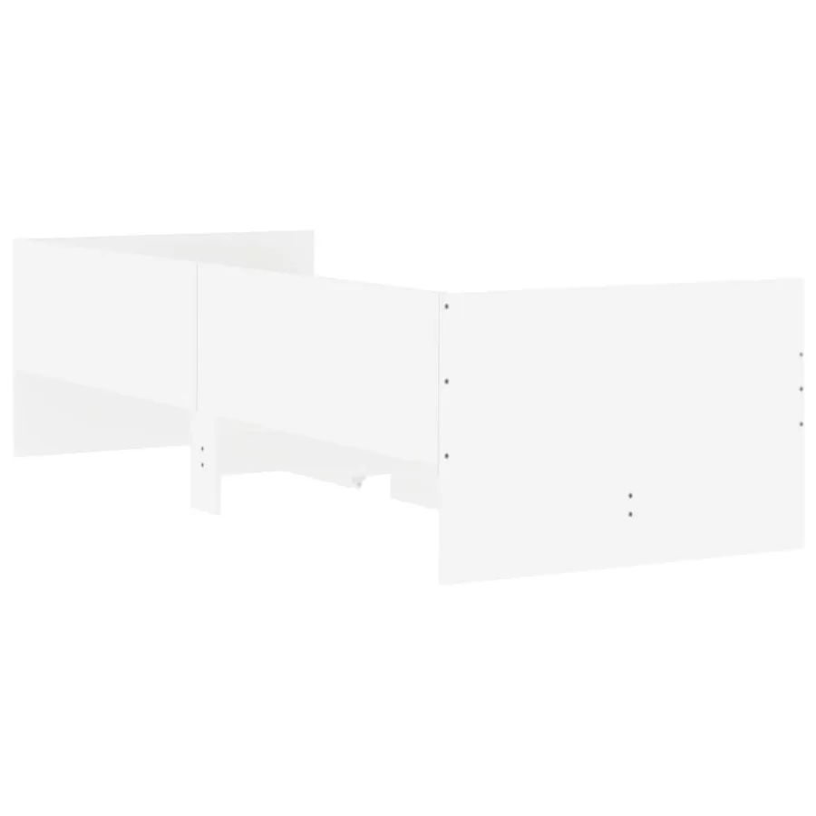 Cadre de lit avec tiroirs sans matelas blanc 100x200 cm - 8