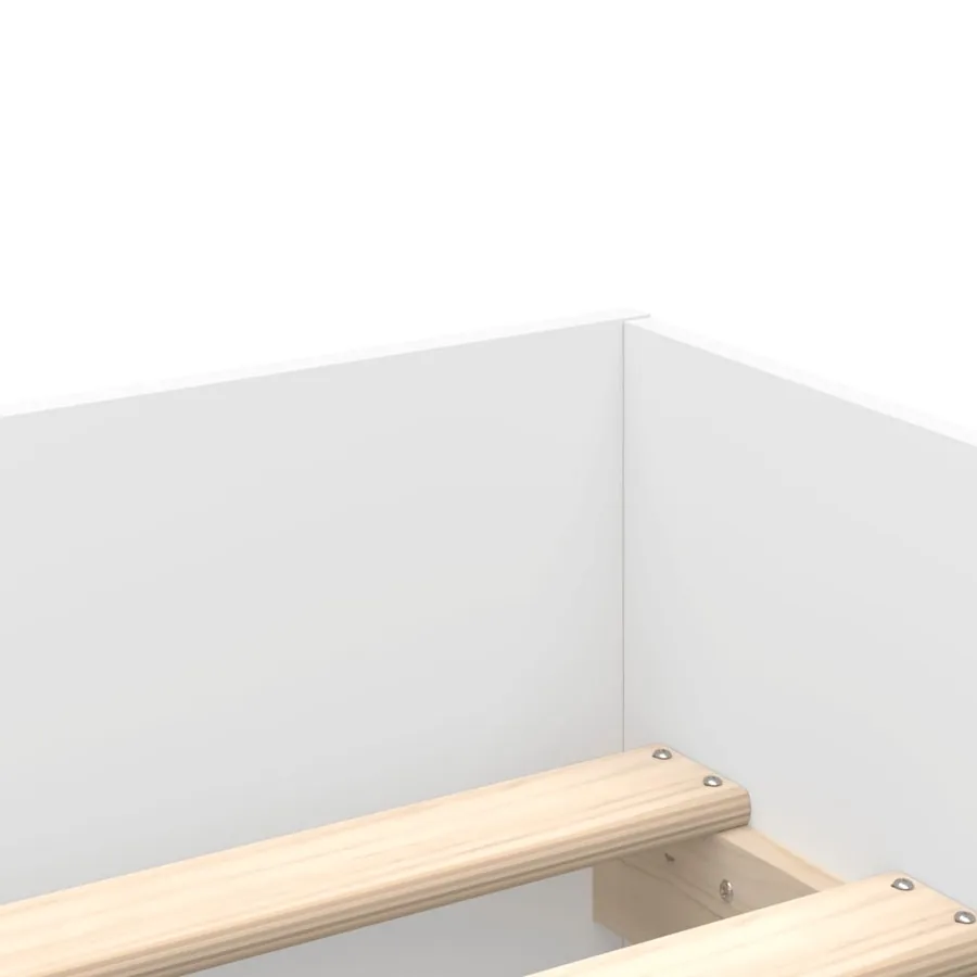 Cadre de lit avec tiroirs sans matelas blanc 100x200 cm - 9