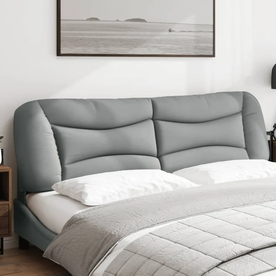 Coussin de tête de lit Hvar gris clair 180 cm tissu - 3