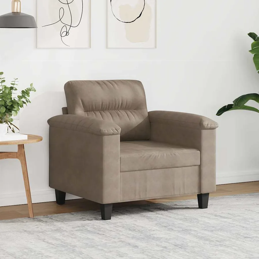 Chaise de canapé Taupe 60 cm Tissu microfibre