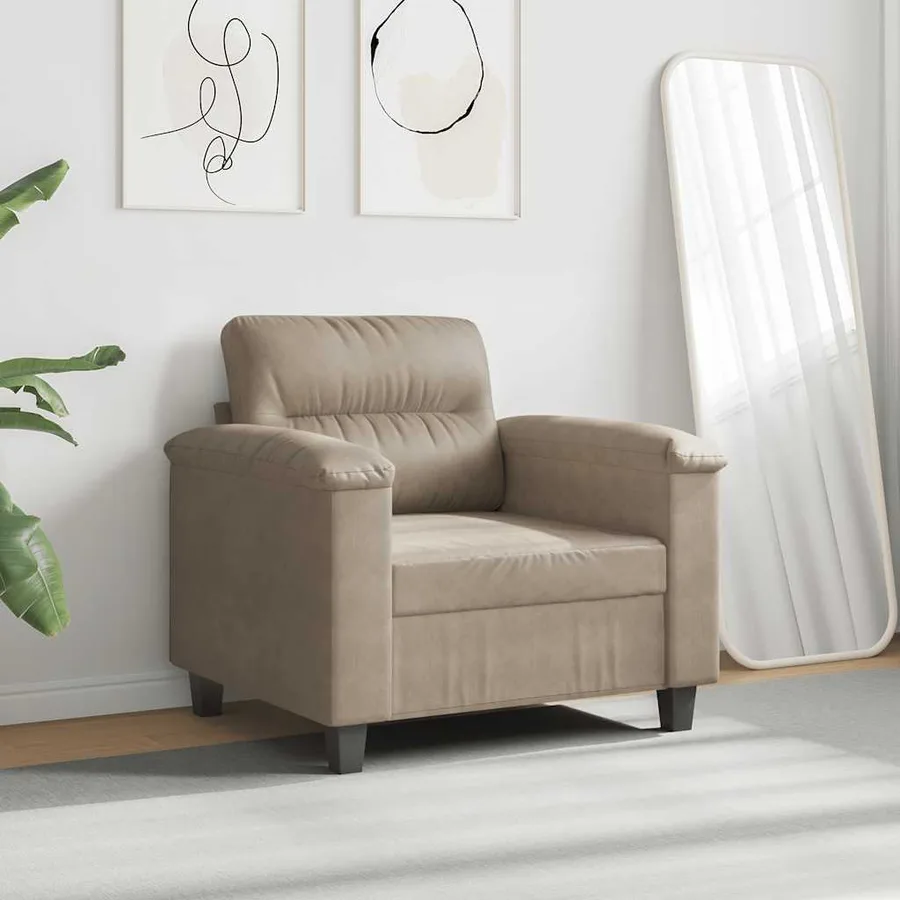 Chaise de canapé Taupe 60 cm Tissu microfibre - 3