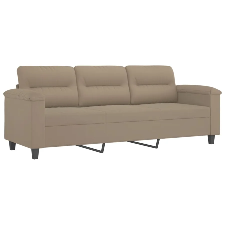 Ensemble de canapés 3 pcs avec coussins Taupe Tissu microfibre - 5