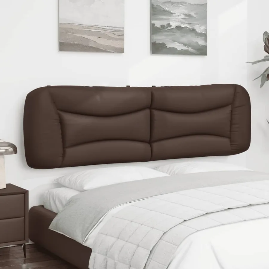 Coussin de tête de lit Hvar marron 180 cm similicuir - 4