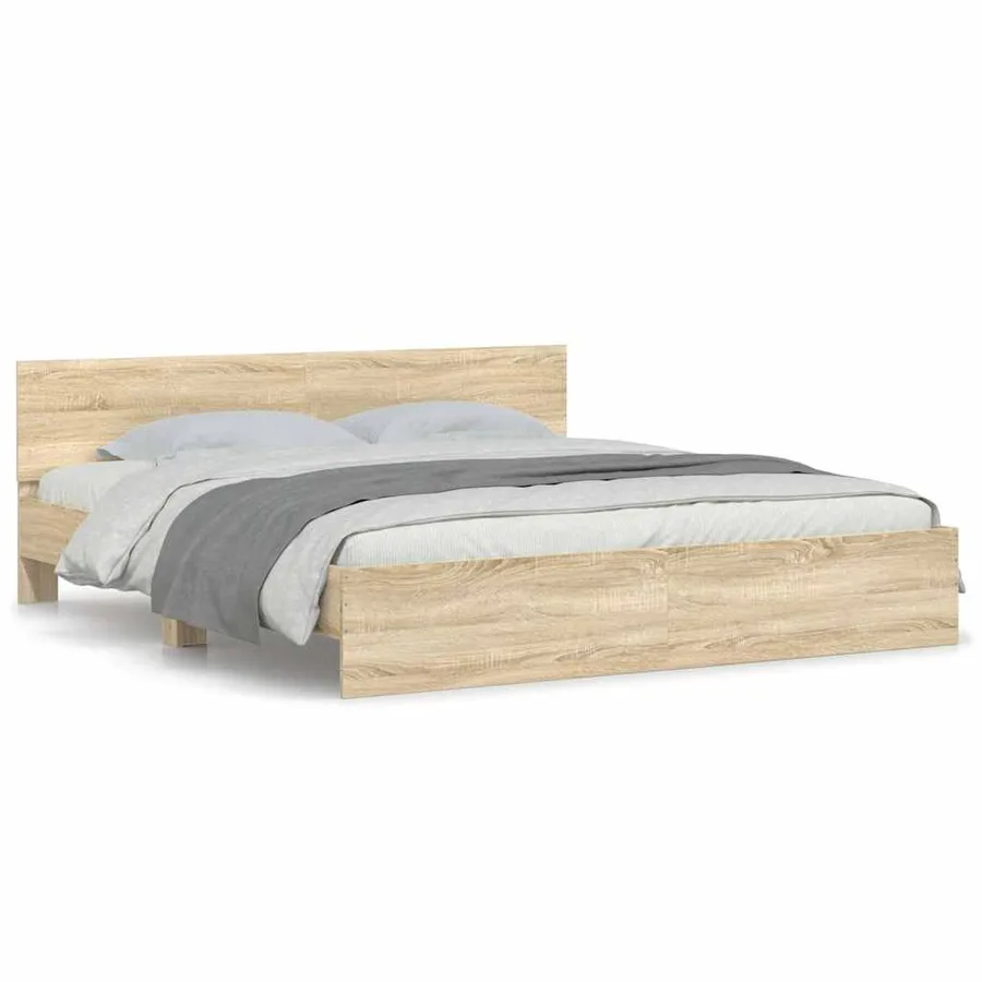 Cadre de lit sans matelas chêne sonoma 180x200 cm - 2
