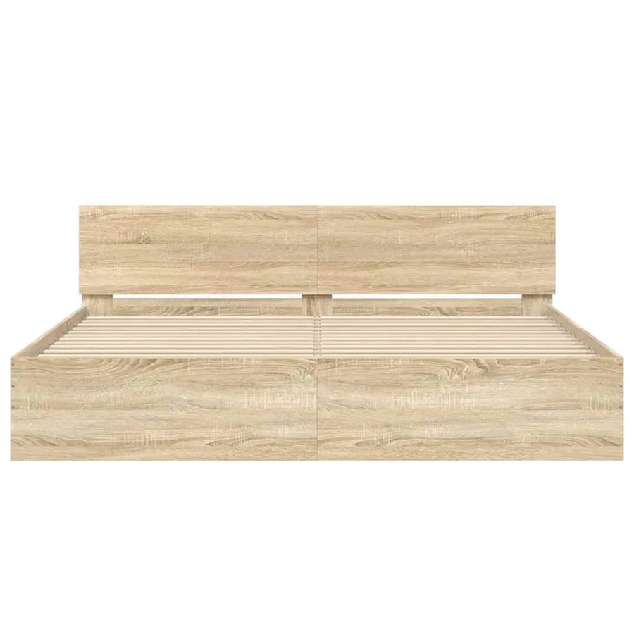 Cadre de lit sans matelas chêne sonoma 180x200 cm - 5