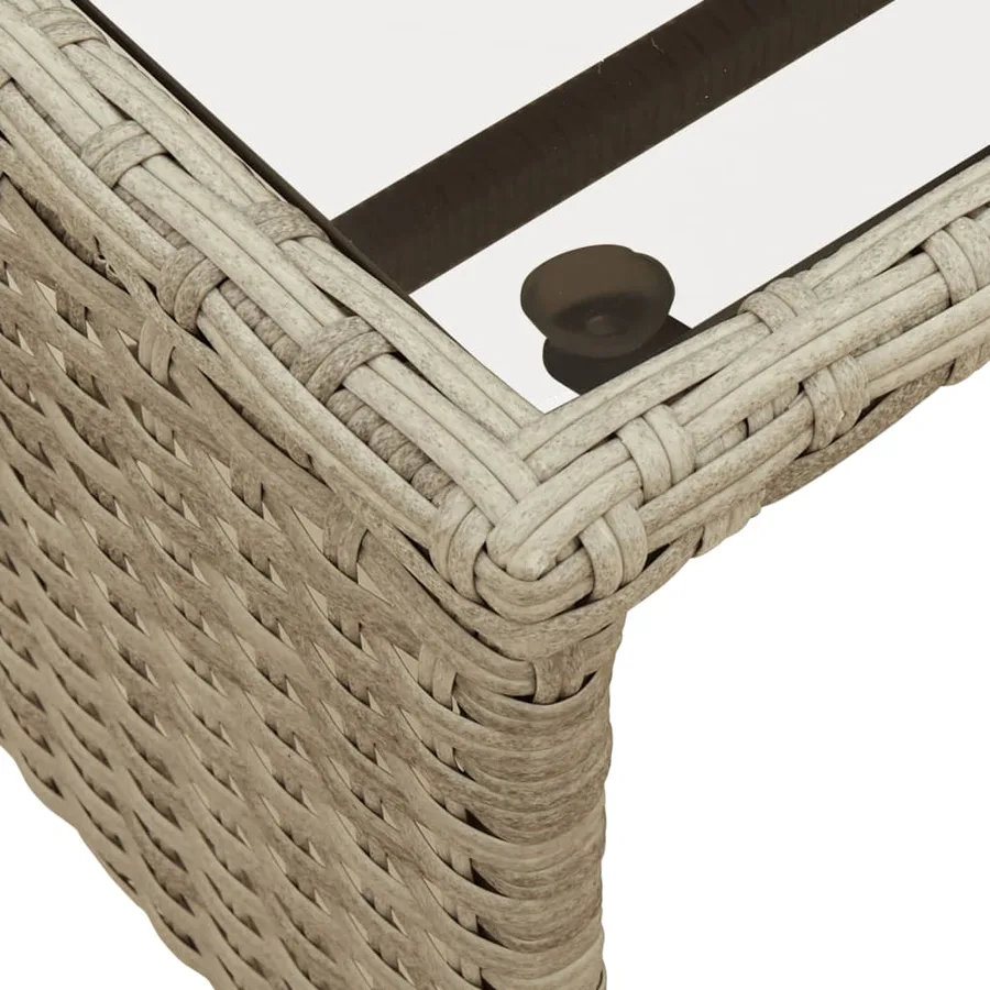Canapé de jardin et table et coussins en forme de L gris clair - 9