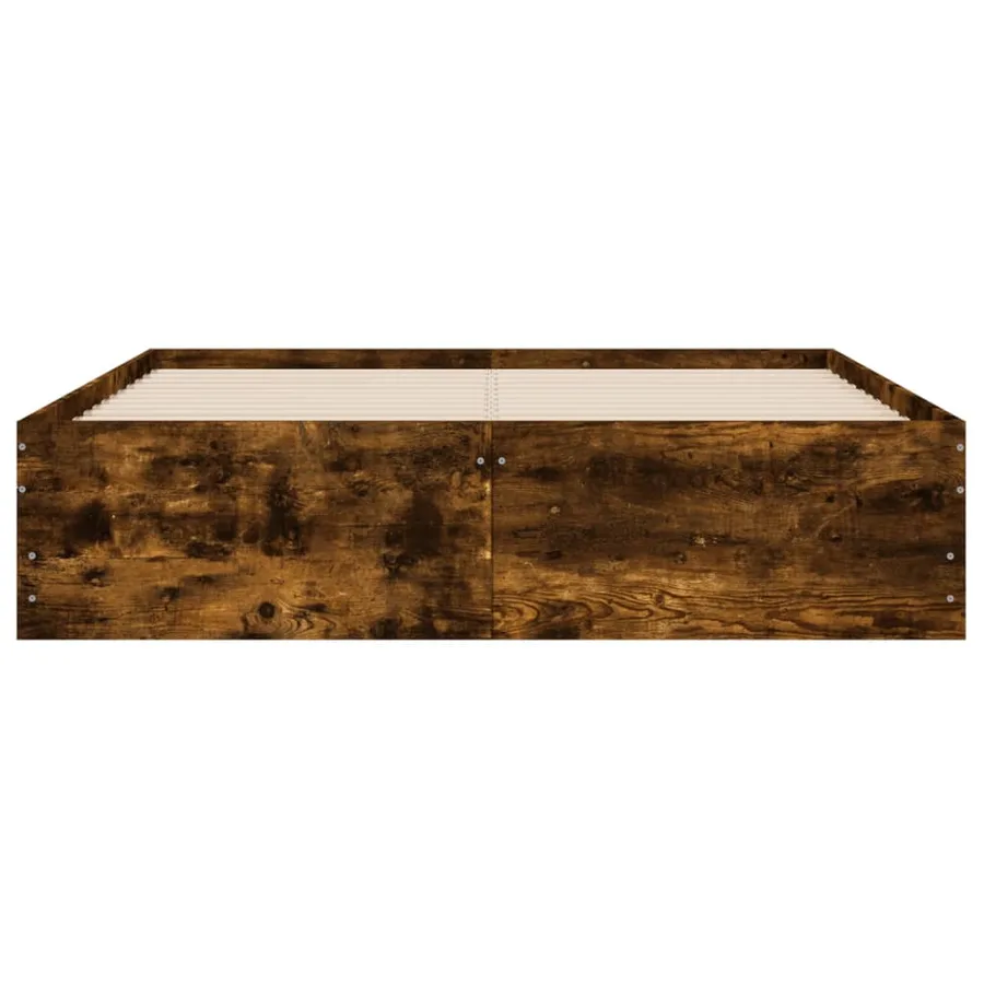 Cadre de lit avec tiroirs sans matelas chêne fumé 120x200 cm - 6
