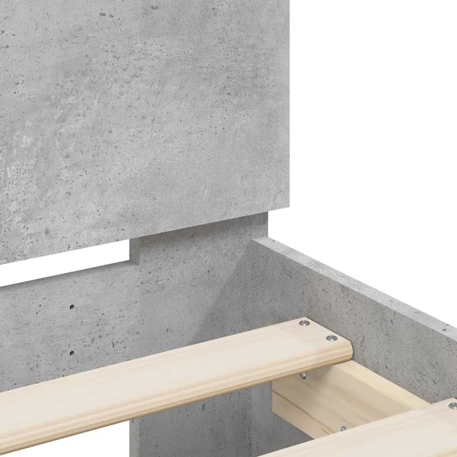 Cadre de lit avec LED sans matelas gris béton 150x200 cm - 10