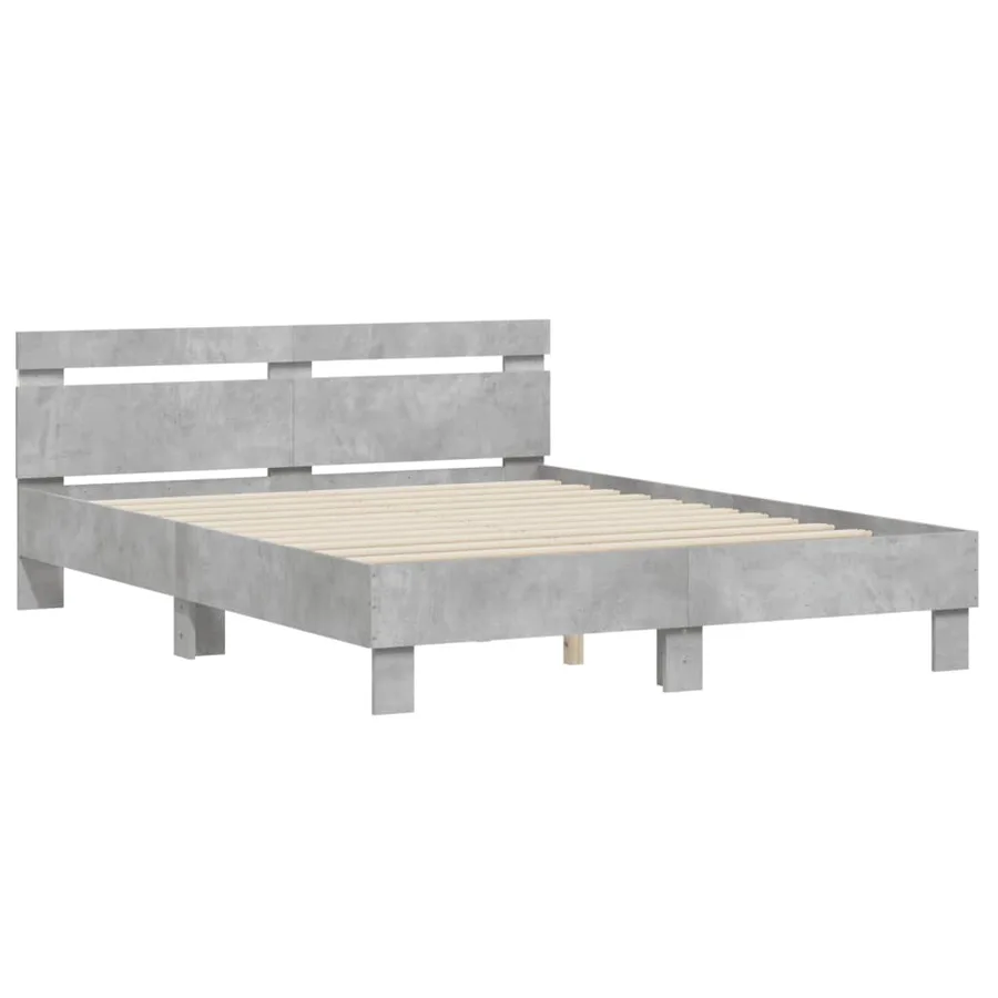 Cadre de lit avec LED sans matelas gris béton 150x200 cm - 6