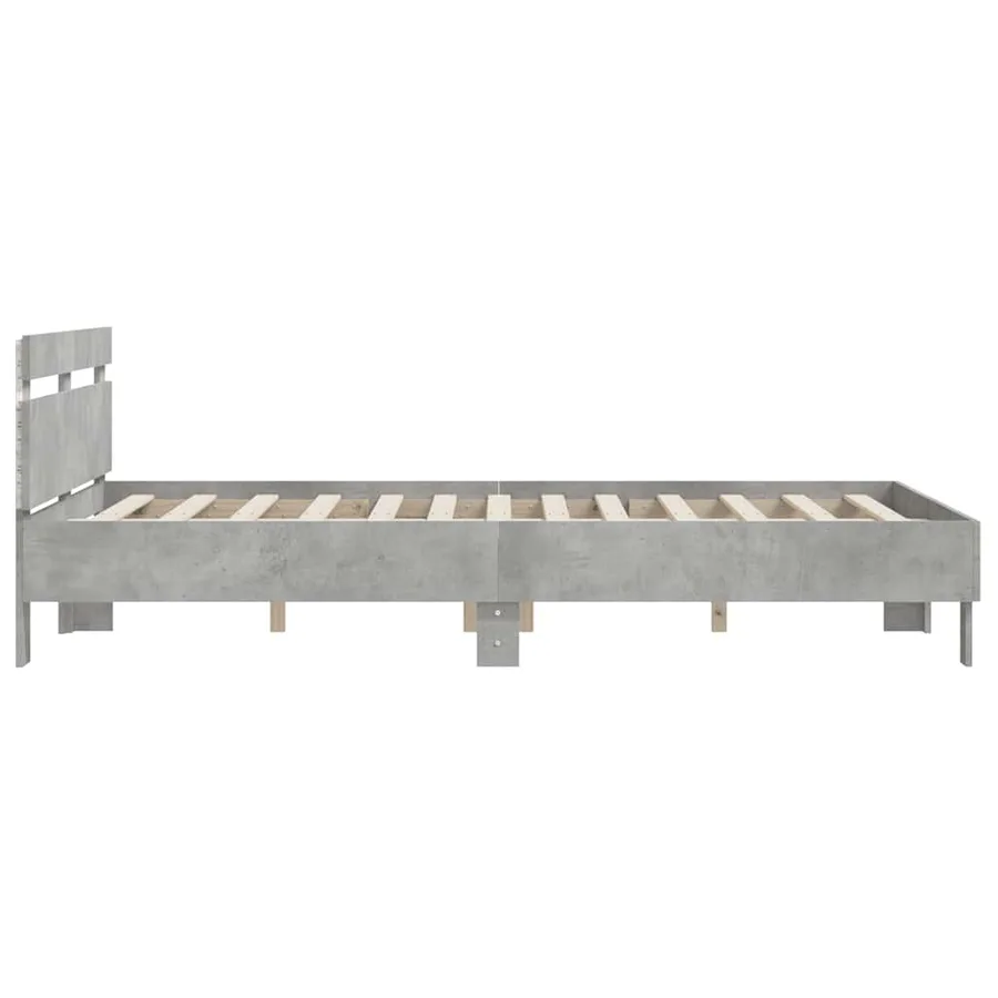 Cadre de lit avec LED sans matelas gris béton 150x200 cm - 8