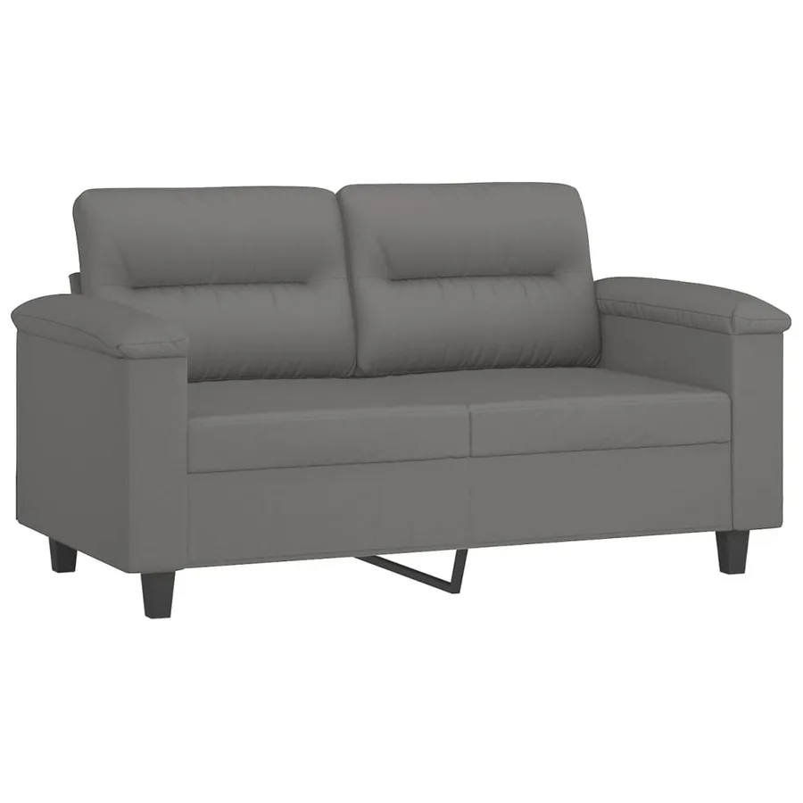 Ensemble de canapés 4 pcs coussins gris foncé tissu microfibre - 4