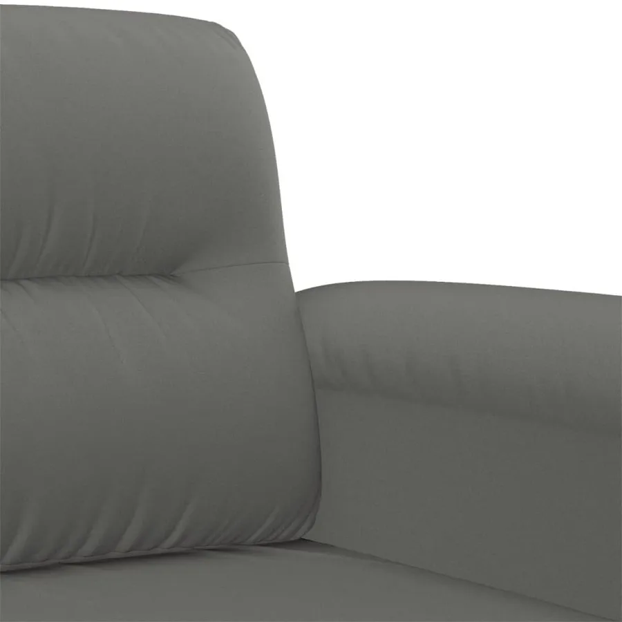 Ensemble de canapés 4 pcs coussins gris foncé tissu microfibre - 7