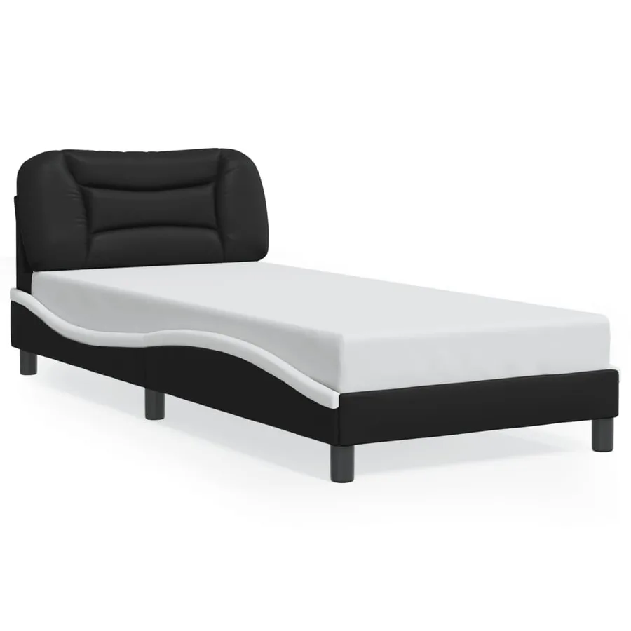 Cadre de lit avec LED sans matelas Hvar noir et blanc 90x200 cm - 5