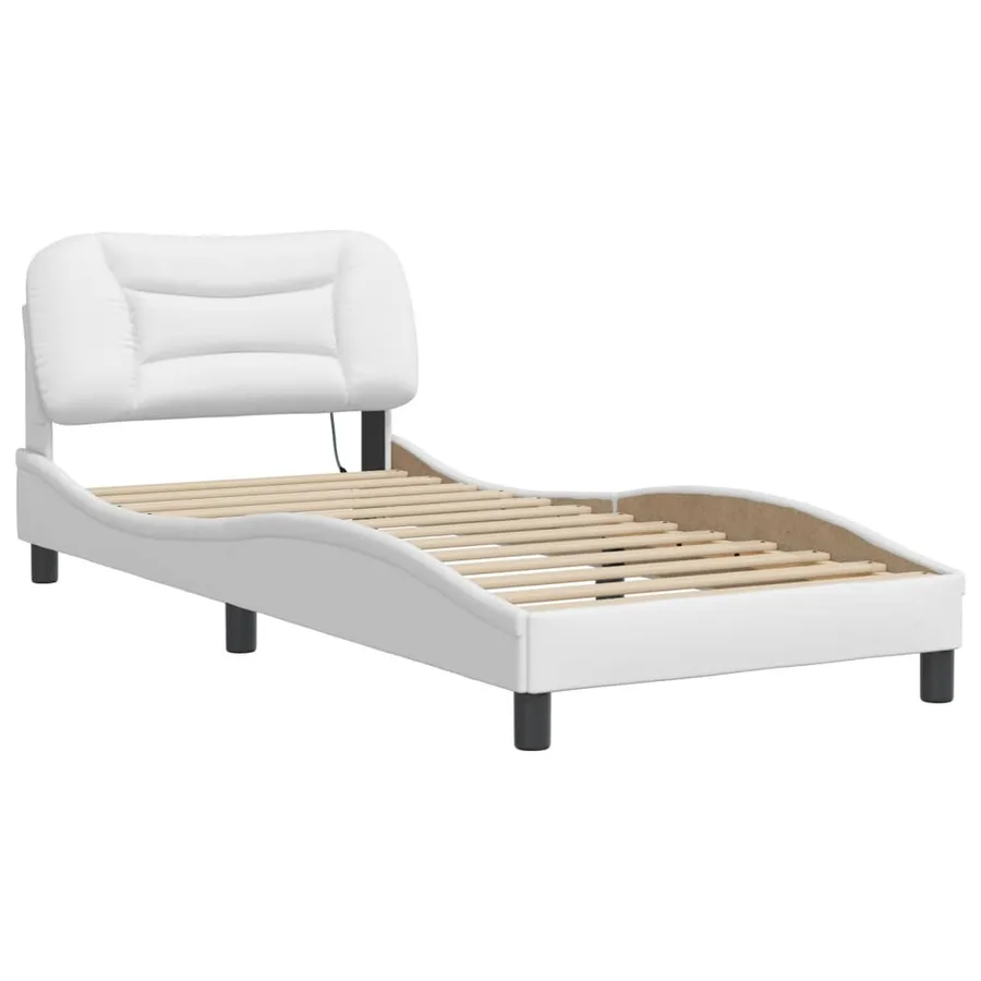 Cadre de lit avec LED sans matelas Hvar blanc 90x200 cm - 3