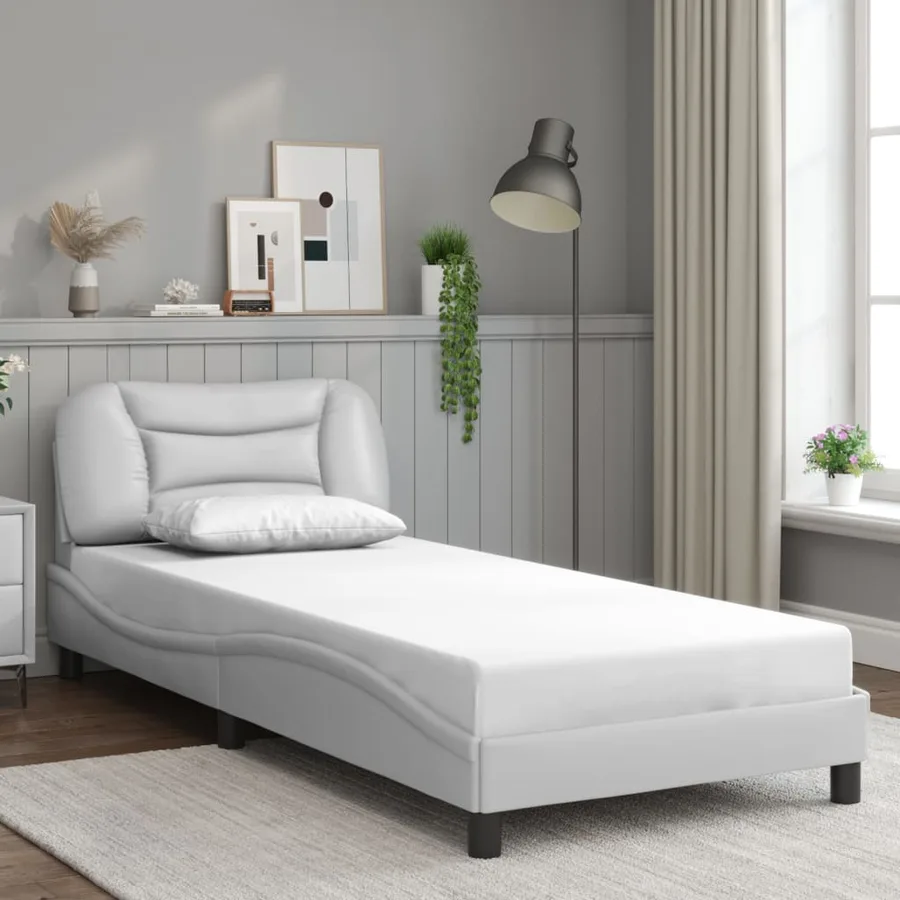 Cadre de lit avec LED sans matelas Hvar blanc 90x200 cm - 4