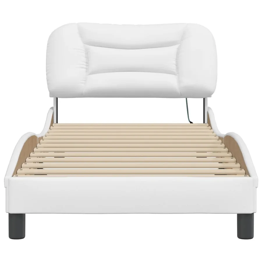 Cadre de lit avec LED sans matelas Hvar blanc 90x200 cm - 6