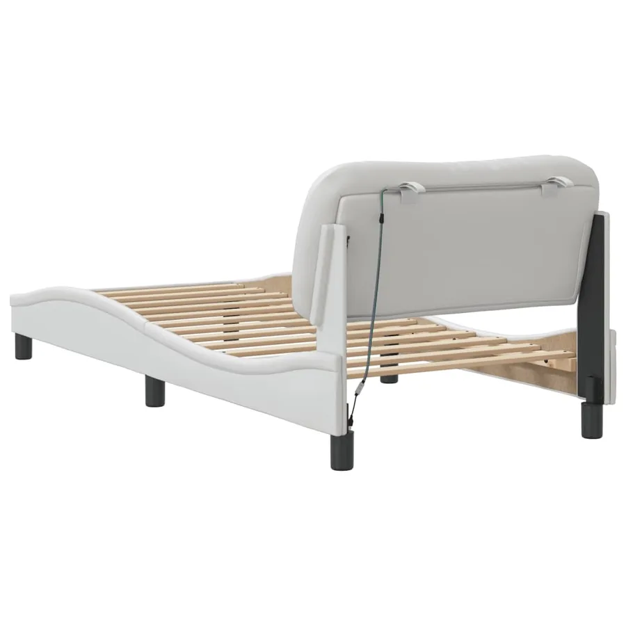Cadre de lit avec LED sans matelas Hvar blanc 90x200 cm - 9