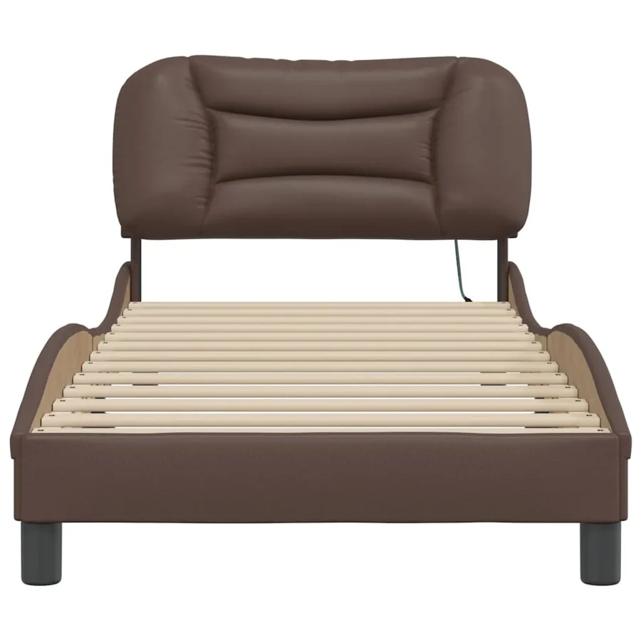 Cadre de lit avec LED sans matelas Hvar marron 80x200 cm - 6