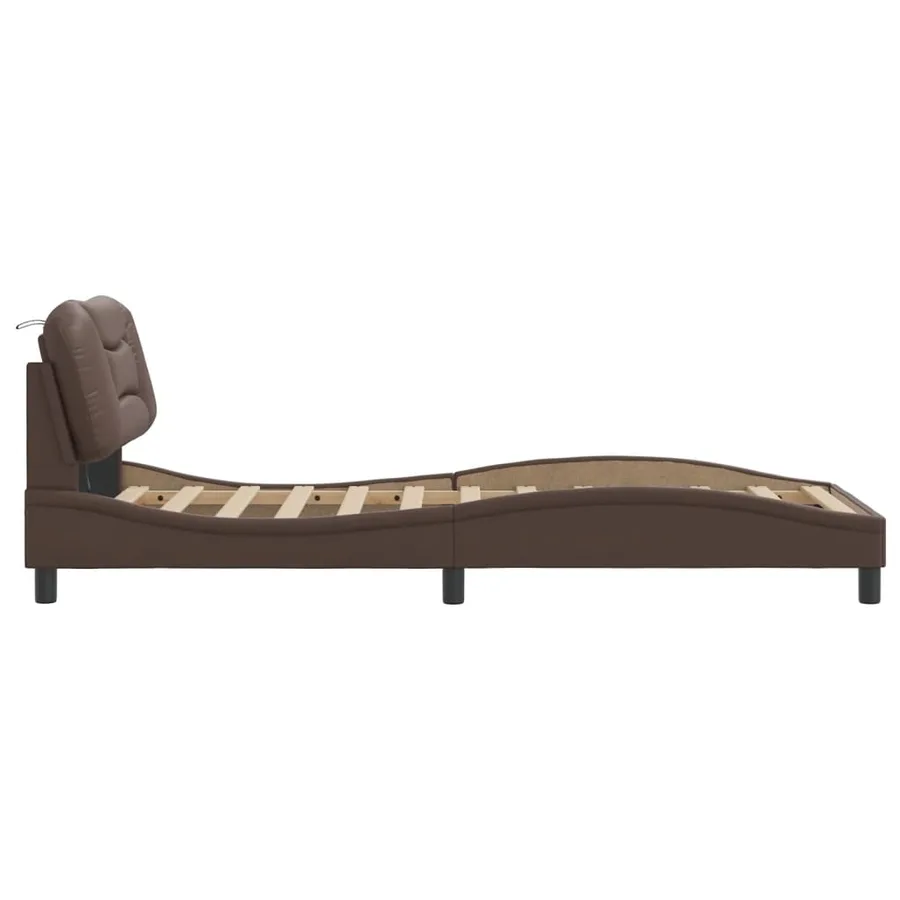 Cadre de lit avec LED sans matelas Hvar marron 80x200 cm - 8