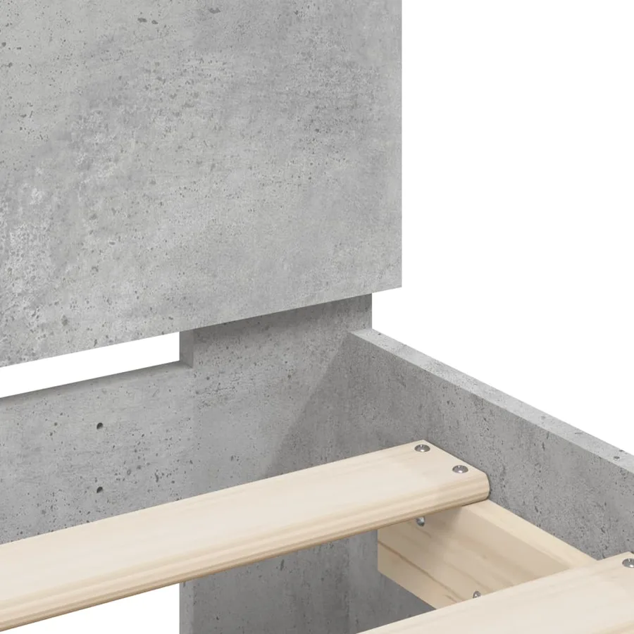 Cadre de lit avec LED sans matelas gris béton 140x200 cm - 10