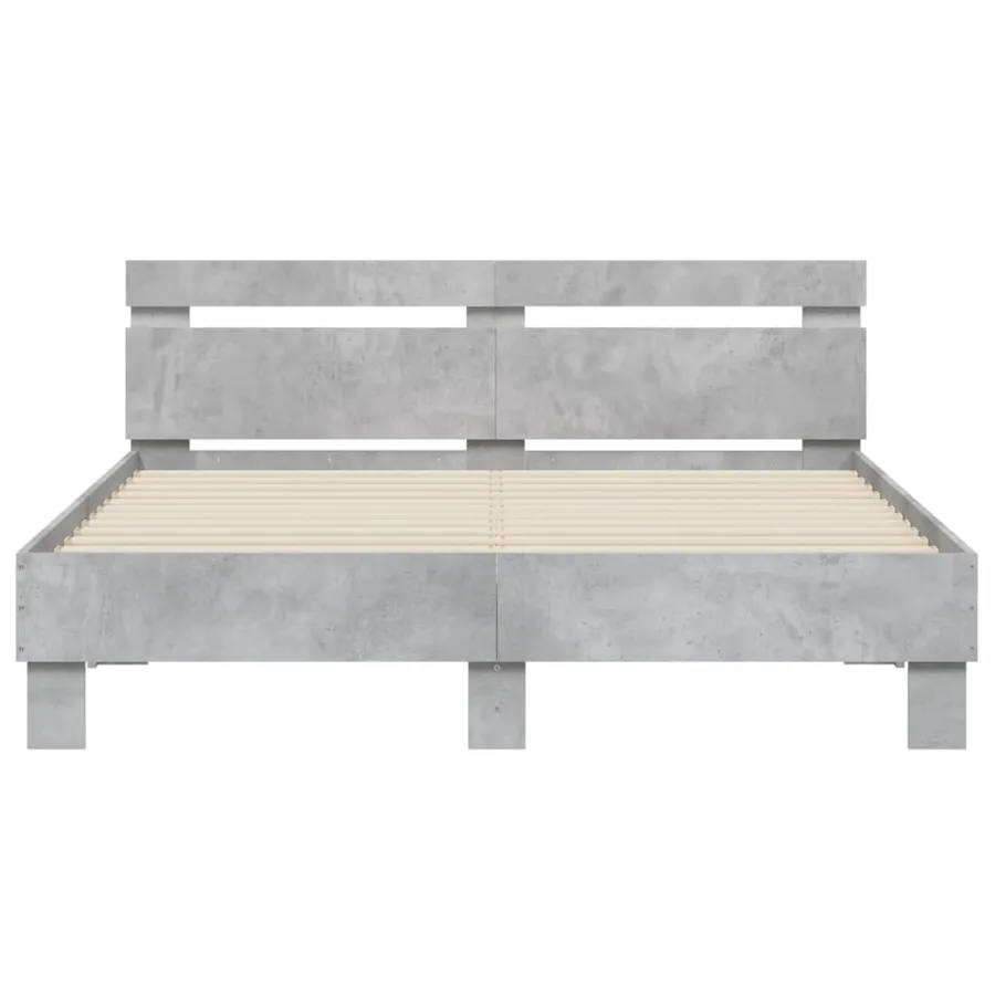Cadre de lit avec LED sans matelas gris béton 140x200 cm - 7