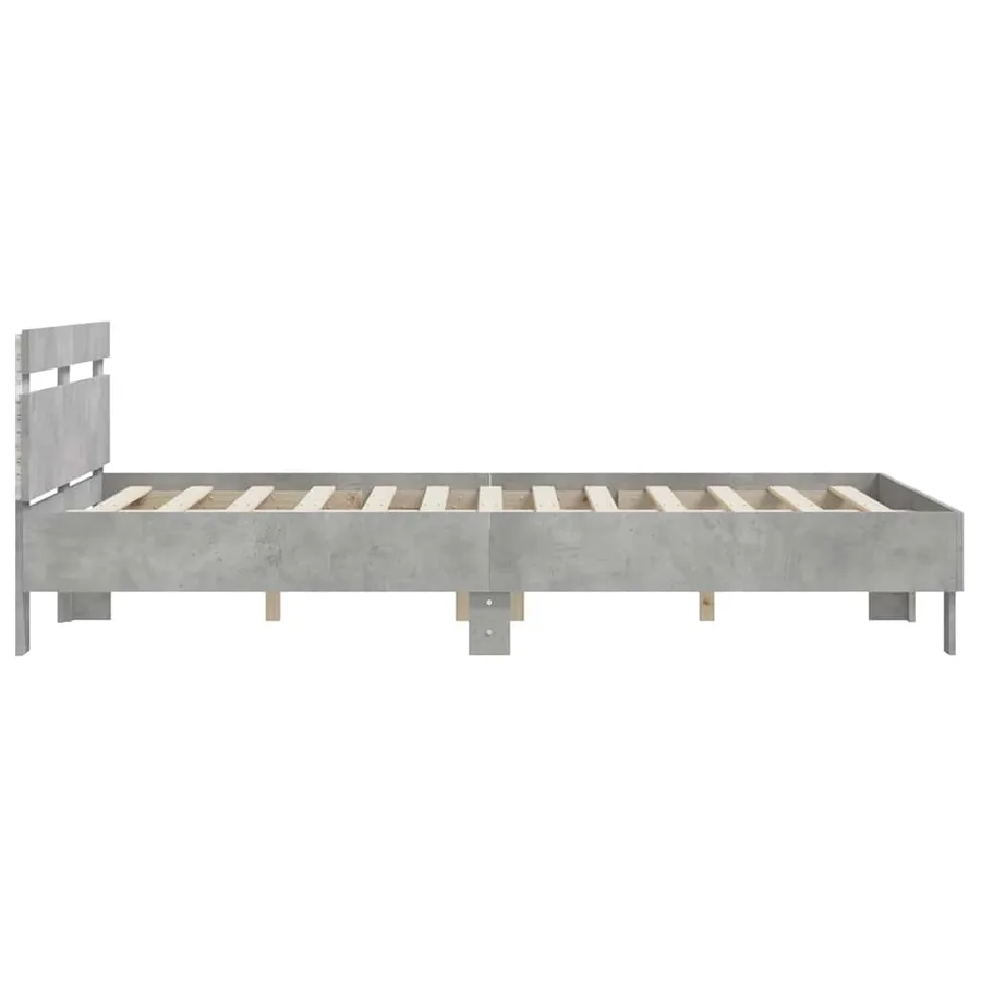 Cadre de lit avec LED sans matelas gris béton 140x200 cm - 8