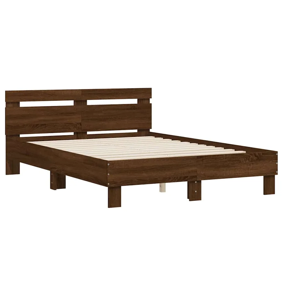 Cadre de lit sans matelas chêne marron 135x190 cm - 3