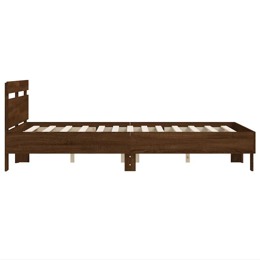 Cadre de lit sans matelas chêne marron 135x190 cm - 6