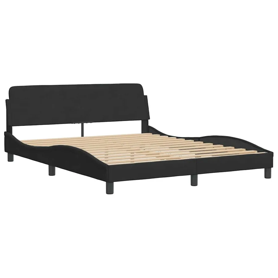 Lit avec matelas Dover noir 160x200 cm velours - 4