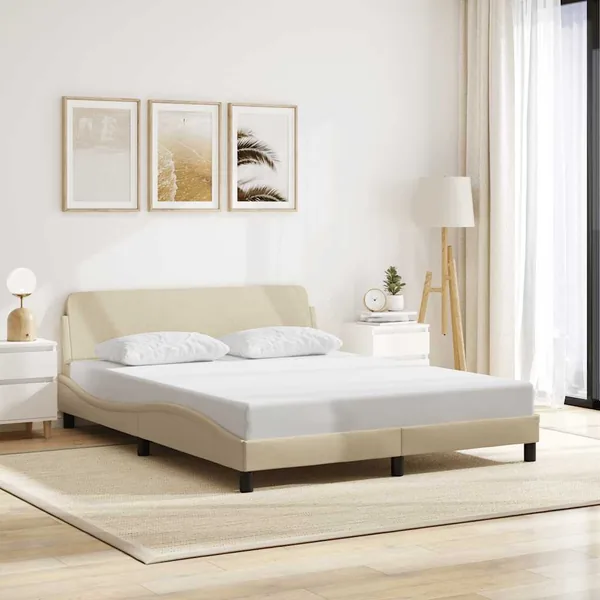 Cadre de lit Dover crème 160x200 cm tissu