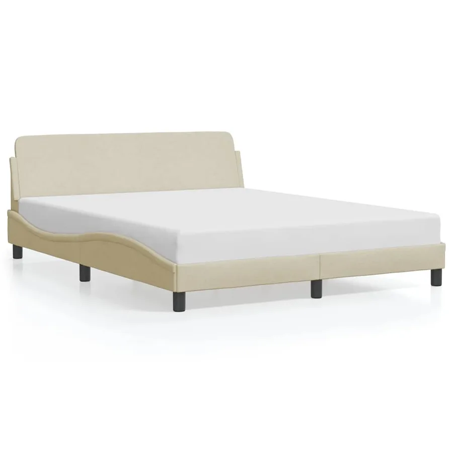 Cadre de lit Dover crème 160x200 cm tissu - 2