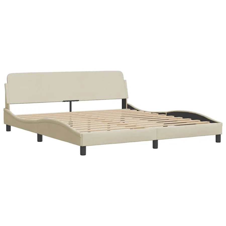 Cadre de lit Dover crème 160x200 cm tissu - 3