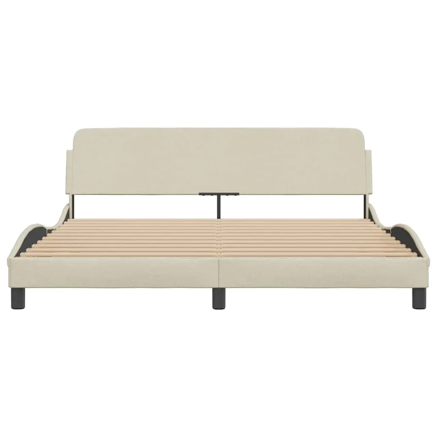 Cadre de lit Dover crème 160x200 cm tissu - 4