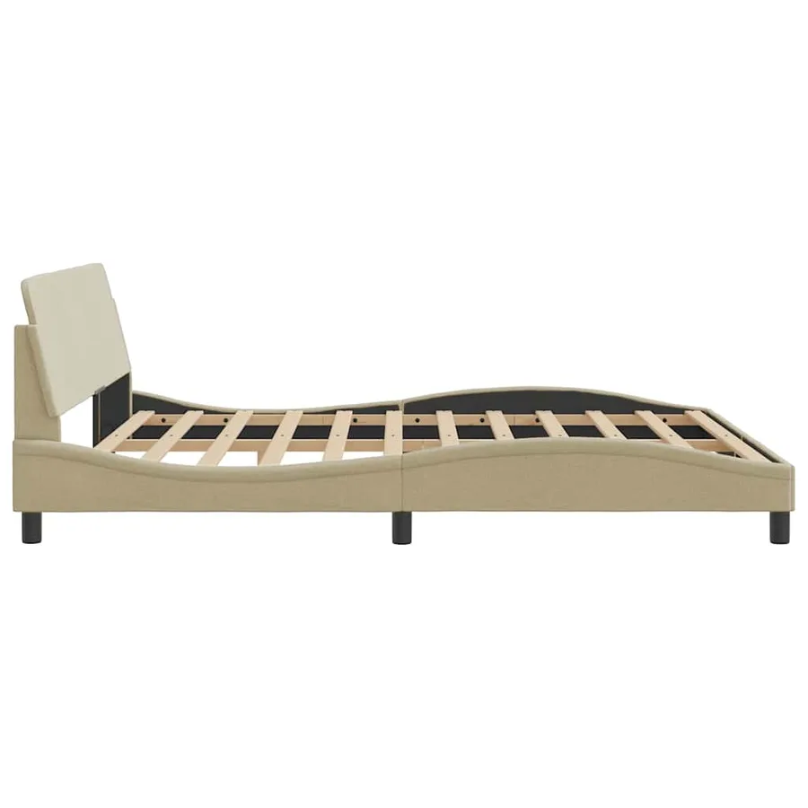 Cadre de lit Dover crème 160x200 cm tissu - 5